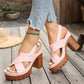 👡Дамски сандали с платформа и кръстосани ремъци✨